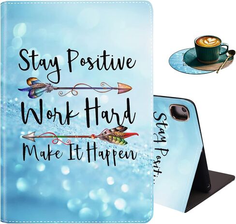for iPad 9.7 2018/2017 Case, iPad Air/Air 2 Case, Lightweight Shock-Proof Bracket Case with Wake Up/Sleep Auto for iPad 6th/5th Gen - Leopard Print (with Coasters) in Saudi Arabia