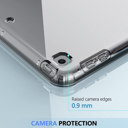 حافظة Puxicu شفافة لجهاز iPad 10.2 بوصة 7th / 8th / 9th Gen (2019/2020/2021)، غطاء مقاوم للصدمات مع واقي شاشة مدمج بمسند لجهاز iPad 9 8 7 Gen 10.2 بوصة- شفاف in Kuwait