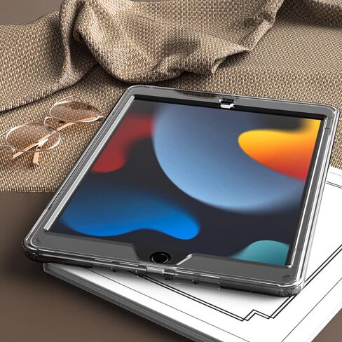 حافظة Puxicu شفافة لجهاز iPad 10.2 بوصة 7th / 8th / 9th Gen (2019/2020/2021)، غطاء مقاوم للصدمات مع واقي شاشة مدمج بمسند لجهاز iPad 9 8 7 Gen 10.2 بوصة- شفاف in Kuwait