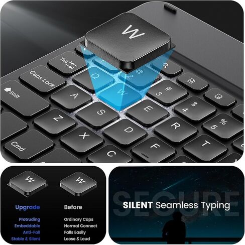 حافظة INFILAND لجهاز سامسونج جالاكسي تاب A9+ Plus مقاس 11 بوصة موديل 2023 (SM-X210/X216/X218) مع دوران 360 درجة، غطاء حامل رفيع مغناطيسي قابل للفصل، أسود in Kuwait