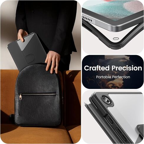 حافظة INFILAND لجهاز سامسونج جالاكسي تاب A9+ Plus مقاس 11 بوصة موديل 2023 (SM-X210/X216/X218) مع دوران 360 درجة، غطاء حامل رفيع مغناطيسي قابل للفصل، أسود in Kuwait