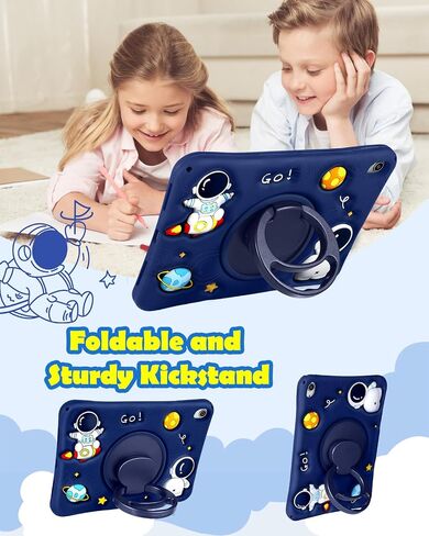 for iPad Air 11 Inch Case M2 2024 Girls Cute Cat Kawaii Cover Girly 3D Cartoon Women Kitten with Rotating Handle Stand & Strap Soft Silicone Funda for iPad Air M2 Case 11 Inch in Saudi Arabia