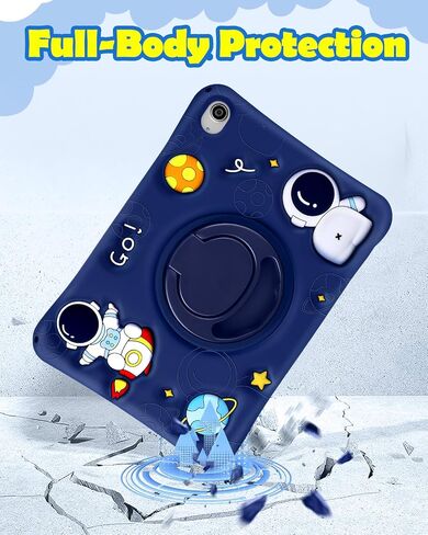 for iPad Air 11 Inch Case M2 2024 Girls Cute Cat Kawaii Cover Girly 3D Cartoon Women Kitten with Rotating Handle Stand & Strap Soft Silicone Funda for iPad Air M2 Case 11 Inch in Saudi Arabia