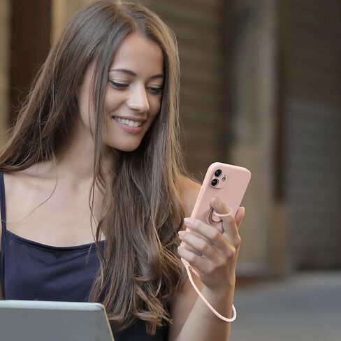 ABITKU متوافق مع حافظة iPhone 12، سيليكون مع حامل مسند حلقي 360 درجة (يدعم حامل السيارة المغناطيسي) قماش حريري ناعم من الألياف الدقيقة مصمم لهاتف iPhone 12 6.1 بوصة 2020 (نعناعي)... in Kuwait