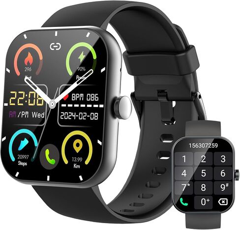 Smart Watch (Answer/Make Calls), 1.96" Smart Watches for Men Women 110+ Sport Modes Fitness Watch with Sleep Heart Rate Monitor, Pedometer in Saudi Arabia