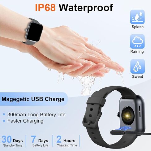 Smart Watch (Answer/Make Calls), 1.96" Smart Watches for Men Women 110+ Sport Modes Fitness Watch with Sleep Heart Rate Monitor, Pedometer in Saudi Arabia