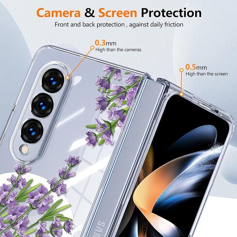 Magnetic for Galaxy Z Fold 4Case,Built-in Magnet Circle&Wireless Charging,Military-Grade Shockproof case Cover for Z Fold 4 [Purple Lavender] MUS-CXDZ-02-04 in Saudi Arabia