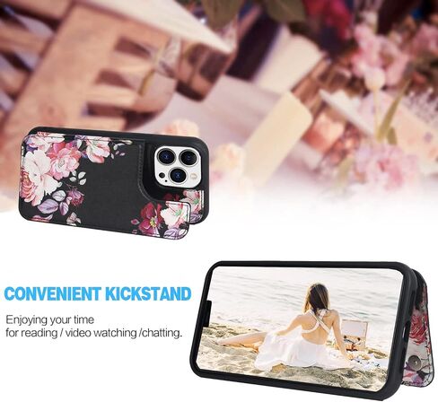 حافظة محفظة هاتف نسائية متوافقة مع هاتف iPhone 16 ProMax مع حامل بطاقة، جلد ممتاز مع زهور تضيف سحرًا رائعًا، 3 بطاقات بسهولة، مسند، حماية كونر مرتفعة (أخضر، 6.9 بوصة) in Saudi Arabia