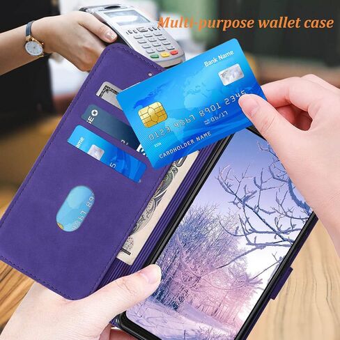 for Samsung A53 5G Case Wallet,[Kickstand][Wrist Strap][Card Holder Slots] A53 5G Phone Case,TPU Interior Protective PU Leather Flip Cover (Purple) in Kuwait