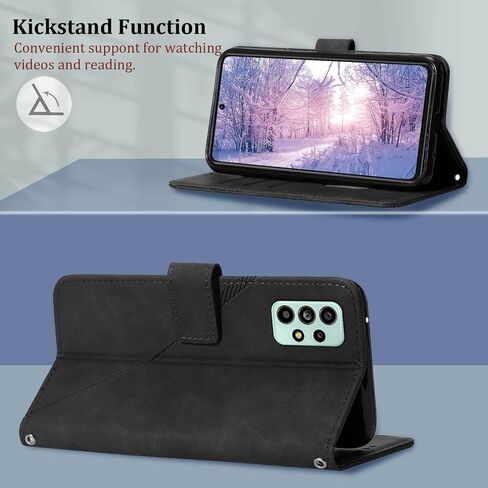 for Samsung A53 5G Case Wallet,[Kickstand][Wrist Strap][Card Holder Slots] A53 5G Phone Case,TPU Interior Protective PU Leather Flip Cover (Purple) in Kuwait