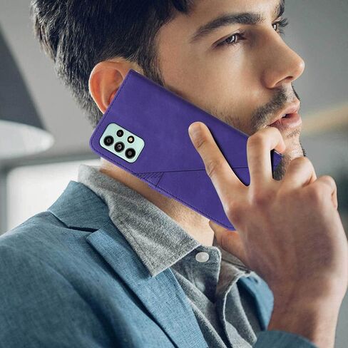 for Samsung A53 5G Case Wallet,[Kickstand][Wrist Strap][Card Holder Slots] A53 5G Phone Case,TPU Interior Protective PU Leather Flip Cover (Purple) in Kuwait