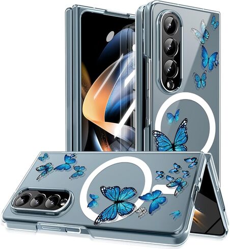 Magnetic for Galaxy Z Fold 4Case,Built-in Magnet Circle&Wireless Charging,Military-Grade Shockproof case Cover for Z Fold 4 [Purple Lavender] MUS-CXDZ-02-04 in Kuwait