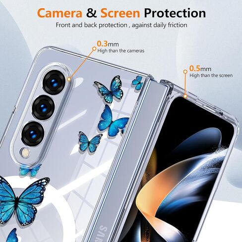 Magnetic for Galaxy Z Fold 4Case,Built-in Magnet Circle&Wireless Charging,Military-Grade Shockproof case Cover for Z Fold 4 [Purple Lavender] MUS-CXDZ-02-04 in Kuwait