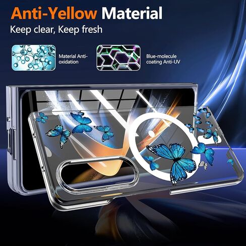 Magnetic for Galaxy Z Fold 4Case,Built-in Magnet Circle&Wireless Charging,Military-Grade Shockproof case Cover for Z Fold 4 [Purple Lavender] MUS-CXDZ-02-04 in Kuwait