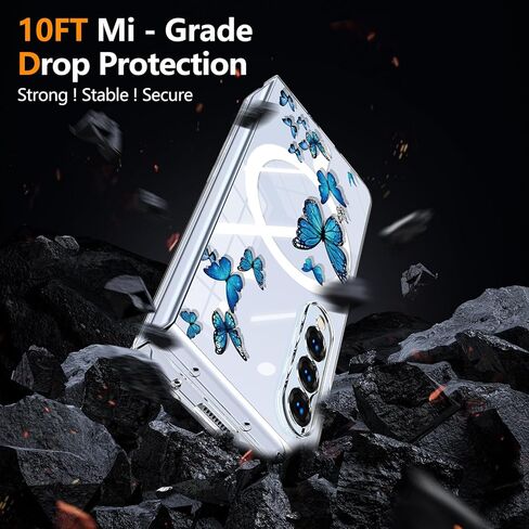 Magnetic for Galaxy Z Fold 4Case,Built-in Magnet Circle&Wireless Charging,Military-Grade Shockproof case Cover for Z Fold 4 [Purple Lavender] MUS-CXDZ-02-04 in Kuwait