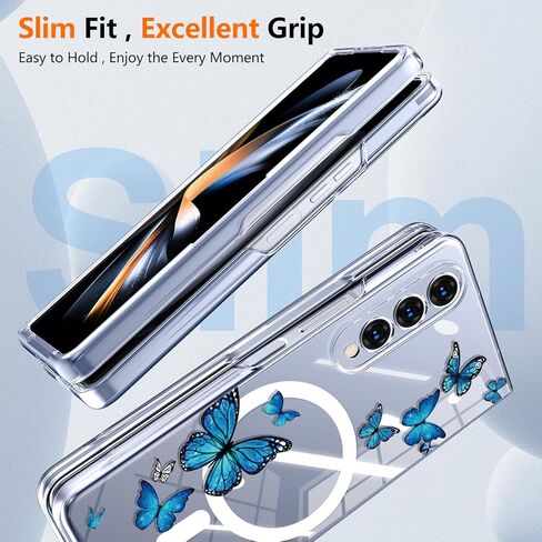 Magnetic for Galaxy Z Fold 4Case,Built-in Magnet Circle&Wireless Charging,Military-Grade Shockproof case Cover for Z Fold 4 [Purple Lavender] MUS-CXDZ-02-04 in Kuwait