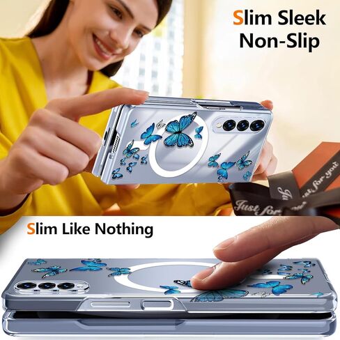 Magnetic for Galaxy Z Fold 4Case,Built-in Magnet Circle&Wireless Charging,Military-Grade Shockproof case Cover for Z Fold 4 [Purple Lavender] MUS-CXDZ-02-04 in Kuwait