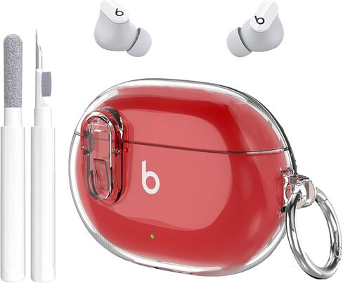OETKER Compatible Beats Studio Buds+ 2023/Studio Buds 2021 Case Cover with Cleaner Kit, Clear Soft Beats Studio Buds Plus Case with Lock & Keychain Shockproof Protective Case for Beats Studio Earbuds in Saudi Arabia