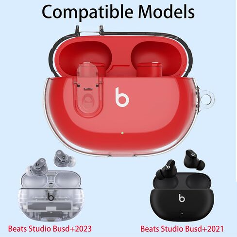 OETKER Compatible Beats Studio Buds+ 2023/Studio Buds 2021 Case Cover with Cleaner Kit, Clear Soft Beats Studio Buds Plus Case with Lock & Keychain Shockproof Protective Case for Beats Studio Earbuds in Saudi Arabia
