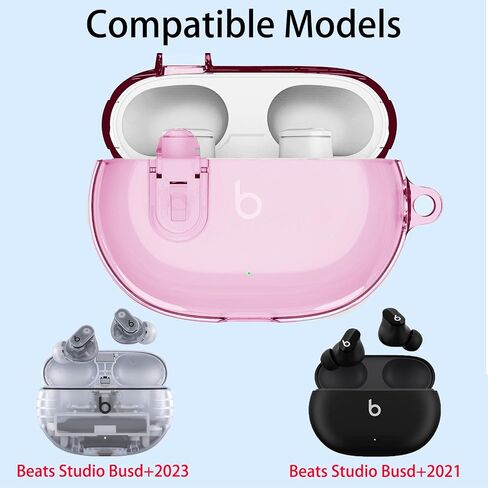 OETKER Compatible Beats Studio Buds+ 2023/Studio Buds 2021 Case Cover with Cleaner Kit, Clear Soft Beats Studio Buds Plus Case with Lock & Keychain Shockproof Protective Case for Beats Studio Earbuds in Saudi Arabia