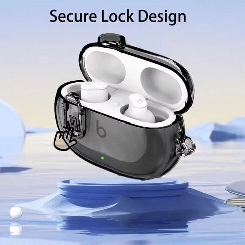 غطاء حافظة متوافق مع Beats Studio Buds+ 2023/Studio Buds 2021 مع طقم تنظيف، جراب شفاف ناعم Beats Studio Buds Plus مع قفل وسلسلة مفاتيح مضادة للصدمات لسماعات أذن Beats Studio in Kuwait