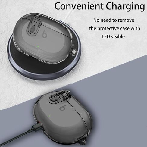 غطاء حافظة متوافق مع Beats Studio Buds+ 2023/Studio Buds 2021 مع طقم تنظيف، جراب شفاف ناعم Beats Studio Buds Plus مع قفل وسلسلة مفاتيح مضادة للصدمات لسماعات أذن Beats Studio in Kuwait