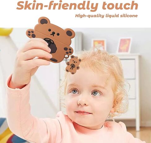 Besoar الدب البني لـ Airpod Pro 2019/Pro 2 Gen 2022 حافظة كارتونية لطيفة على الموضة بتصميم كاواي من السيليكون غطاء ثلاثي الأبعاد لـ Airpods Pro مضحك ممتع جميل لحالات Air Pods Pro للفتيات والأولاد والمراهقين in Kuwait