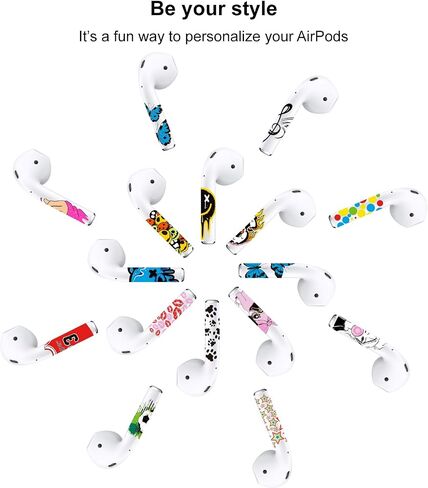 ROCKMAX Vivid Butterfly AirPods Skin Wrap الجيل الثاني، زوج واحد من ملصقات AirPod Gen 2 باللون الأزرق، ملصق AirPods 2 مخصص للنساء والفتيات، مع أداة تطبيق احترافية (240) in Saudi Arabia