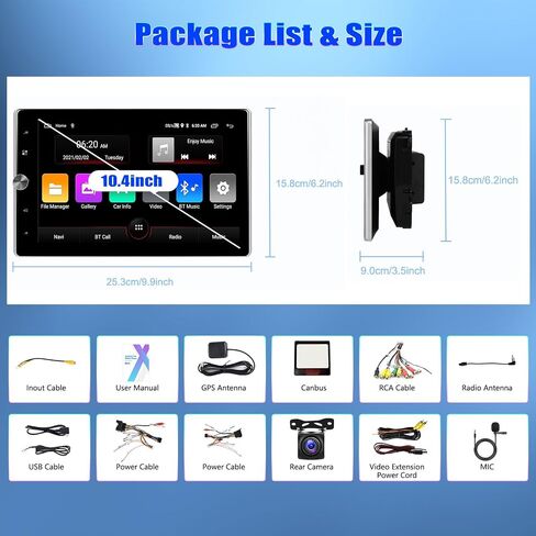 2+64G Android Car Stereo for VW SEAT Skoda Golf Passat Polo JATTA Jetta 10.4 inch Touchscreen 180°Rotate Vertical/Horizontal with Carplay Android Auto Mirror Link Bluetooth GPS FM RDS AHD Camera+MIC in Saudi Arabia