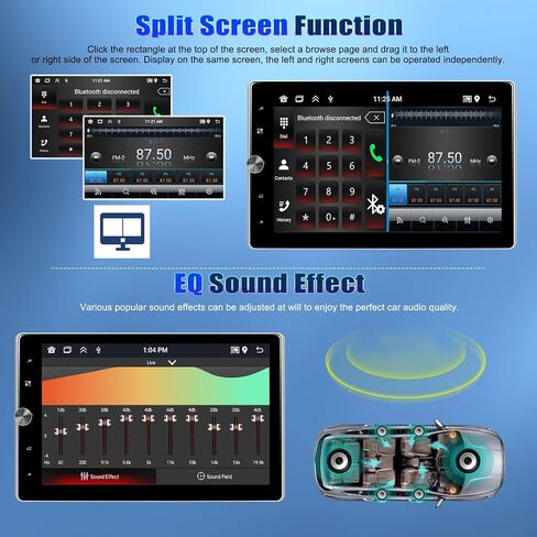 2+64G Android Car Stereo for VW SEAT Skoda Golf Passat Polo JATTA Jetta 10.4 inch Touchscreen 180°Rotate Vertical/Horizontal with Carplay Android Auto Mirror Link Bluetooth GPS FM RDS AHD Camera+MIC in Saudi Arabia