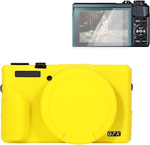 حافظة سيليكون Rieibi لجراب Canon G7X Mark III، ملحقات G7X Mark III مع واقي شاشة، طبقة حماية للشاشة لغطاء Canon G7X Mark III in Kuwait