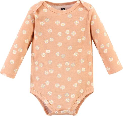 بدلة للجسم من القطن بأكمام طويلة للجنسين من Hudson Baby، عبوة من 5 قطع للفتيات والأب باللون الوردي الداكن، حديثي الولادة in Kuwait