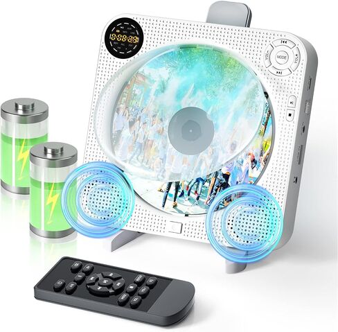 CD Player Portable, Bluetooth CD Player with Speakers Small CD Player for Home with Remote Control FM Radio Digital Screen Headphone Jack, Wall CD Player Support AUX in Cable&USB,Pink Kpop CD Player in Kuwait