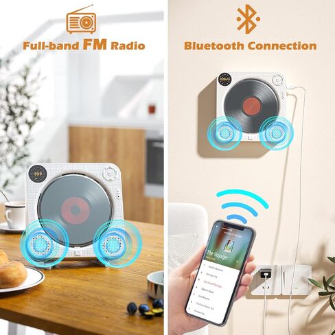 CD Player Portable, Bluetooth CD Player with Speakers Small CD Player for Home with Remote Control FM Radio Digital Screen Headphone Jack, Wall CD Player Support AUX in Cable&USB,Pink Kpop CD Player in Kuwait