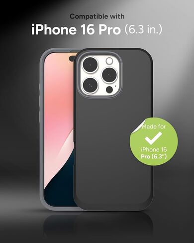 ZAGG SoHo Snap Case for iPhone 16 Pro - MagSafe Compatible, 10ft Drop Protection, Graphene-Infused, Wireless Charging, Eco-Friendly, Two-Tone Design, Black in Saudi Arabia