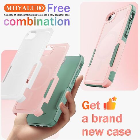 حافظة لهاتف iPhone SE Gen 3rd 2022/2nd 2020، حافظة iPhone 8/7، مع واقي شاشة من الزجاج المقوى 2X، هيكل كامل مقاوم للصدمات والسقوط الثقيل بزاوية 360 درجة، كمبيوتر صلب ومادة TPU الناعمة تصميم 2 في 1، أزرق سماوي in Saudi Arabia