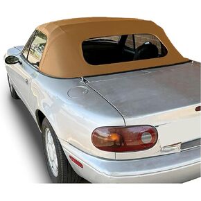 KUAFU Convertible Soft Top Compatible with 1990-2005 Mazda Miata Sailcloth Vinyl Top w/Heated Glass Window Black