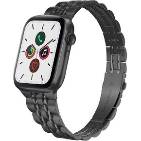 Metal Band Compatible with Apple Watch Band 41mm 40mm 38mm for Women Series 8 7 6 5 4 3 2 1 SE, Thin Designer Elegant Stainless Steel iWatch bands