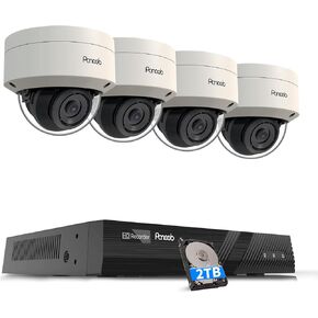 32 Channel Security Camera System, 20x 5MP Wired IK10 Vandal-Proof Dome IP PoE Cameras Outdoor with AI Human Detection, Built-in Microphone, Remote Access, 4K 32CH NVR 8TB HDD, PD54A2032-5M