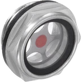 Air Compressor Oil Sight Glass, | M27x1.5mm Male | Aluminum Hex Head Oil Liquid Level Indicator Glass Window - (Applications: for Gearbox Fittings), 1-Piece