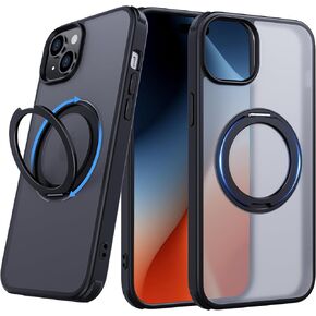 for iPhone 15 Pro Max Case with 360 Magnetic Stand [Works with MagSafe] Anti-Fingerprint,Rugged Shockproof Matte Translucent Drop Proof Bumper Phone Case 15 Pro Max (6.7'') for Women, Men