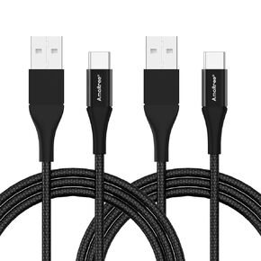 كابل USB C، 4 أقدام [عبوة من قطعتين] كابل شاحن USB من النوع C للشحن السريع بقدرة 60 وات لهواتف iPhone 15/15 Plus/15 Pro/15 Pro Max/iPad Pro/Samsung Galaxy S24/S23/S22/S21/S20/S10/S9/S8 - أسود in Kuwait