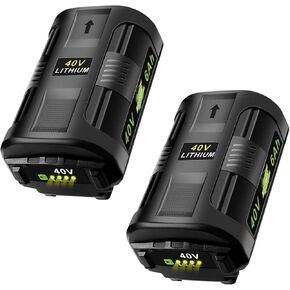 40V 6Ah Lithium Battery: Replacement for Ryobi 40 V Battery OP40401 OP40602 OP4026 OP40501 OP40261 Compatible with Ryobi 40 Volt Battery Lawn Mower 6.0 Ah 2 Pack