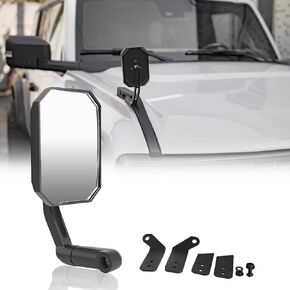 Wide-angle Auxiliary Mirror Hood Buckle Rearview Mirror Kit Reversing Mirror Compatible with Jeep Wrangler 2011-2023+ JK JL TJ JT Install the Original Hole 1pc
