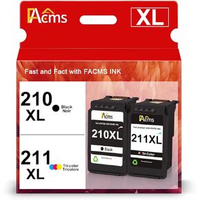 استبدال خرطوشة الحبر PG-210XL CL-211XL لحزمة التحرير والسرد الأسود واللون Canon 210XL 211XL لـ PIXMA MP495 MP490 MP480 MP280 MP250 MP240 MX410 MX340 MX320 IP2702 (1 أسود، 1 ثلاثي الألوان) in Kuwait