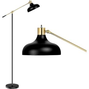 Arc Floor Lamp for Living Room with Remote, 78" Black Standing Lamp with LED Bulb, Stepless Dimmable Color Temperature & Brightness Corner Lamp, Modern Over Couch Tall Reading Light for Bedroom Office