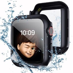 Tensea for Waterproof Apple Watch Screen Protector Case Series 9 8 7 41mm Accessories, iWatch Protective PC Face Cover Built-in Tempered Glass Film, Sweatproof Bumper for Women Men, 41 mm