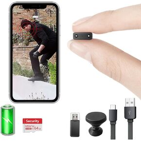 【Free 64G】 Smallest Wireless Battery Camera,HD1080P Portable WiFi Security Camera with Video Recording Live Feed,Nanny Cam,Night Vision,Motion Detection,Remote Viewing for Security with iOS Android
