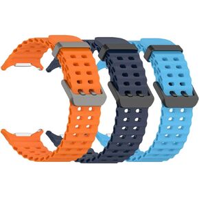 for Galaxy Watch 7 Ultra Band 47mm,（3 Pack） Soft Ocean Silicone Sport Strap Replacement Accessory Compatible for Samsung Galaxy Watch Ultra Band