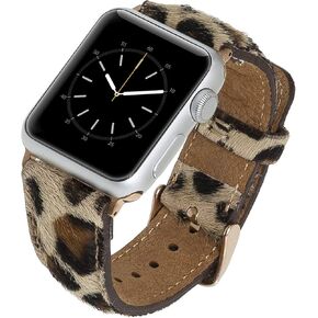 أحزمة جلدية توسكانا متوافقة مع Apple Watch 38 مم 40 مم 41 مم، حزام بديل iWatch للسلسلة 1، 2، 3، 4، 5، 6، 7، SE، 8، Ultra، Sport (أزرق داكن عتيق مع موصل ومشبك ذهبي) in Kuwait